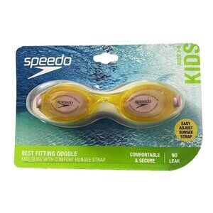 Speedo Kids Swim Goggles No Leak Comfort Fit Yellow Pink UV Protection Age 3-6